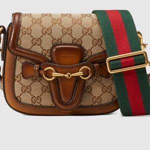 RARE Gucci Lady Web Leather/Canvas Shoulder Bag